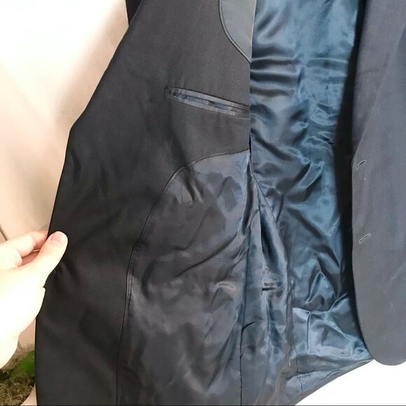 Brooks Brothers 346 Stretch Men's 43L Black 100% Wool 2 Button Blazer Jacket - Picture 5 of 9